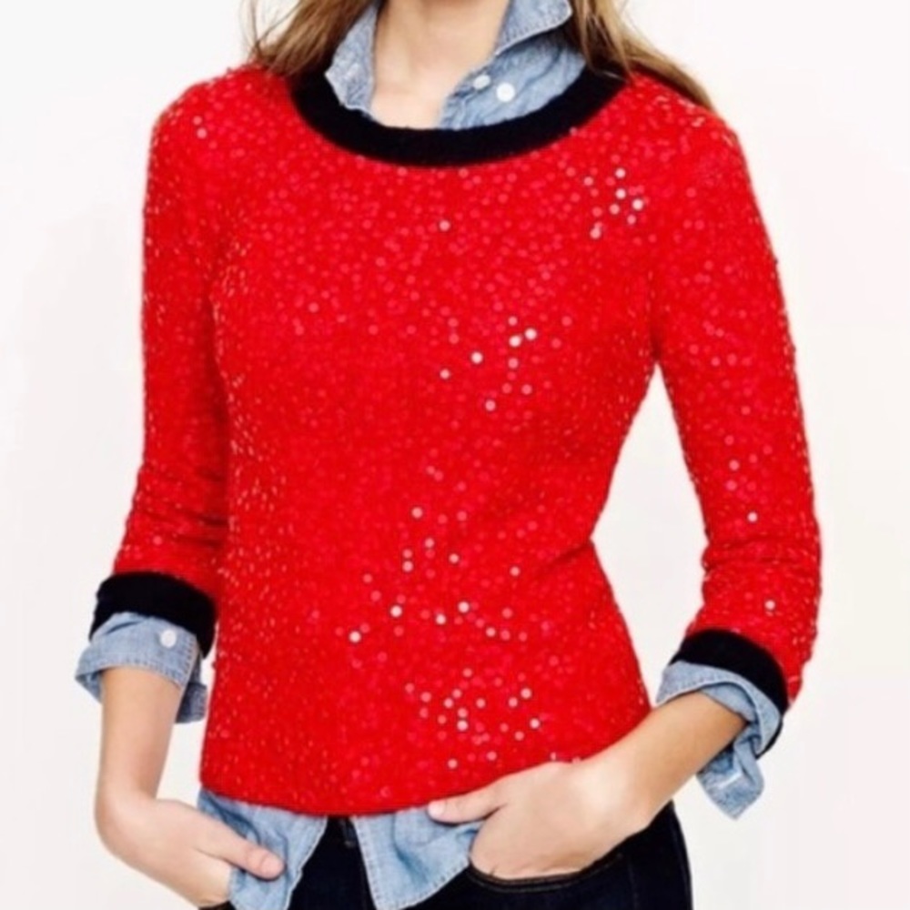 J. Crew wool blend sequin sweater